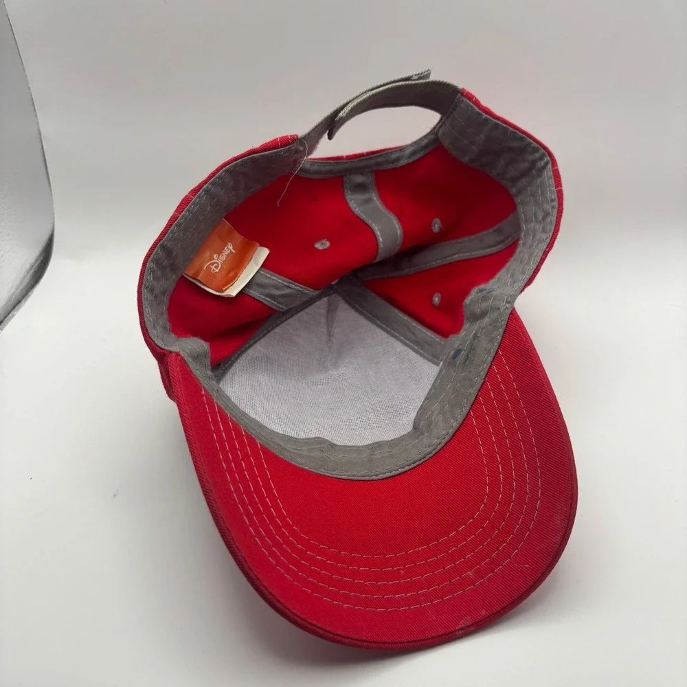Disney Mickey Mouse Youth Baseball Hat Red Gray Adjustable Cap